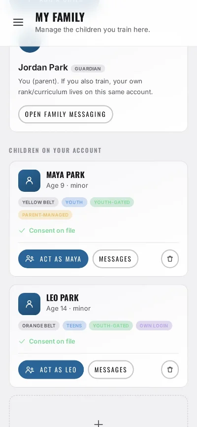 Jordan Park: Two children, one account